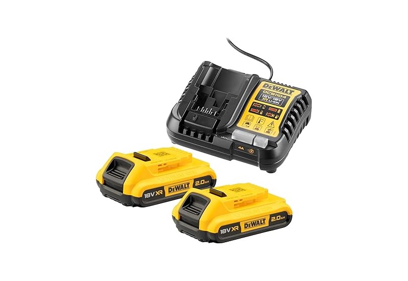 DEWALT - Pack 2 batteries XR 18V 2 Ah Li-Ion + chargeur