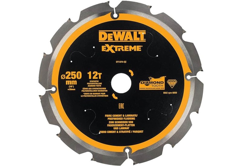 DEWALT - Lame de scie circulaire denture diamant, 250x30 mm, 12 dents