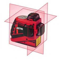 METRICA - Niveau laser 3D Automatique - Rouge- Portée 50 m avec Récepteur, Précision 2 mm / 10 m - HIGH POWER