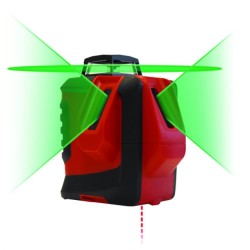 METRICA - Niveau Laser Rouge/Vert 360° – Portée jusqu'à 50 m avec Précision ±2 mm - H360 + 2V + 1D