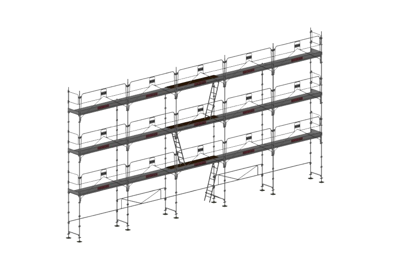 Lot Echaffaudage Façadier 128m² - DUO45+ - DACAME - Garde-corps montage/démontage en sécurité - www.pro-materiel-batiment.fr