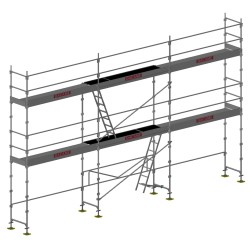 Echafaudage Façadier 60m² - DUO45 - DACAME - Garde-corps lisses - www.pro-materiel-batiment.fr