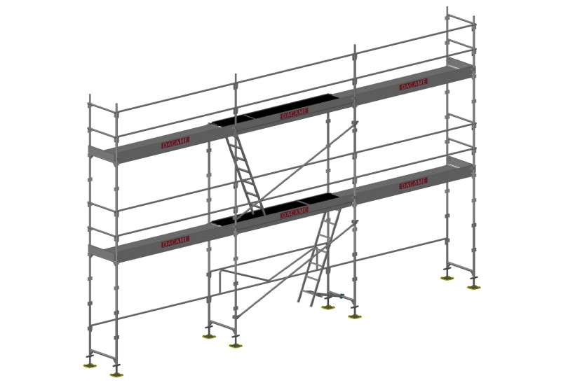 Echafaudage Façadier 60m² - DUO45 - DACAME - Garde-corps lisses - www.pro-materiel-batiment.fr