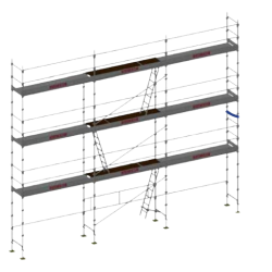 Echafaudage Façadier 80m² - DUO45 - DACAME - Garde-corps lisses