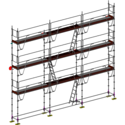 Échafaudage multidirectionnel 80m² MEKA 48 - Sécurité maximale avec garde-corps MDS - DACAME