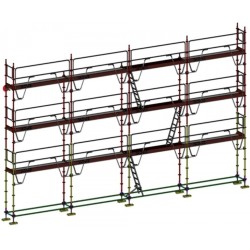 Échafaudage multidirectionnel 104m² MEKA 48 - Sécurité maximale avec garde-corps MDS - DACAME