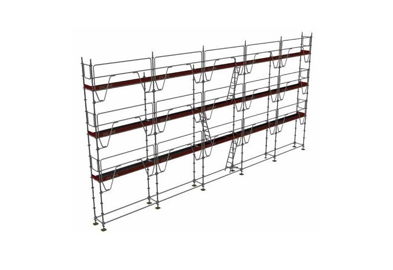 Échafaudage multidirectionnel 128m² MEKA 48 - Sécurité maximale avec garde-corps MDS - DACAME