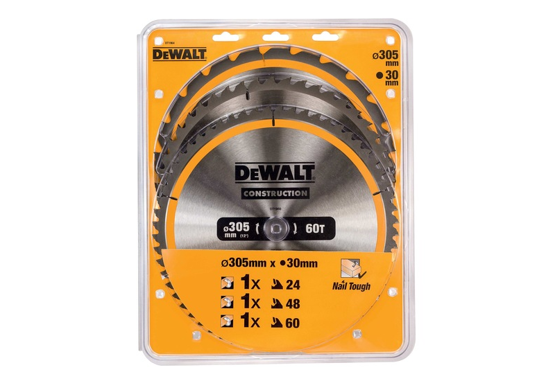 DEWALT - Coffret plastique de 3 lames Construction pour scie circulaire stationnaires : DT1958, DT1959, DT1960 DEWALT - Coffret plastique de 3 lames Construction pour scie circulaire stationnaires : DT1958, DT1959, DT1960