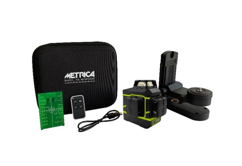 METRICA - Niveau 3D ACTION GREEN avec support mural - Réf: 61438