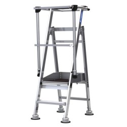 Plate-forme STABIL Tubesca-Comabi vue d’ensemble pliée pour stockage et transport