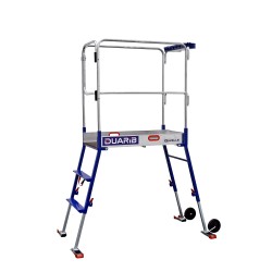 Plateforme gazelle DUARIB 400710 vue complète avec garde-corps et stabilisateurs