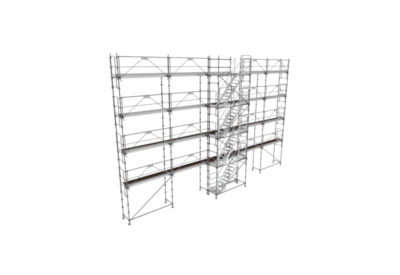 Lot échafaudage façadier 160 M² PROGRESS PREMIUM AVEC ESCALIERS - R200 - Garde-corps monoblocs - TUBESCA COMABI