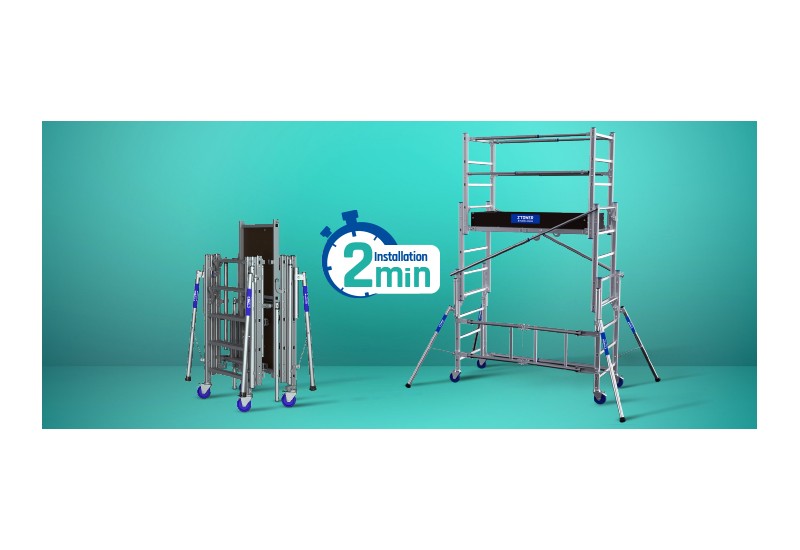 TUBESCA COMABI - Echafaudage roulant aluminium télescopique Z'TOWER - 7 réglages de hauteur possibles