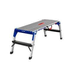 Marche pied aluminium DUARIB Twin Step déplié avec large plateforme de travail antidérapante