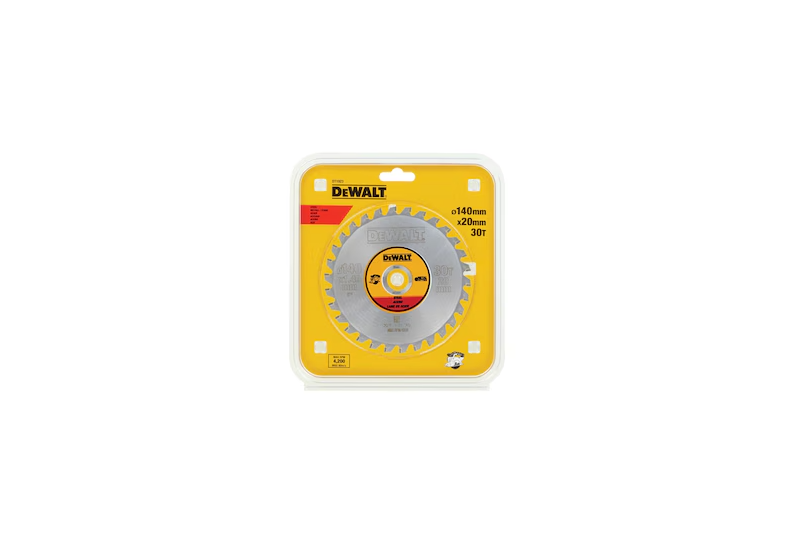 DEWALT - Lame de scie circulaire stationnaire 140 x 20 mm, 30 dents, TCG/Métal, angle d'attaque 1,5 DEWALT - Lame de scie circulaire stationnaire 140 x 20 mm, 30 dents, TCG/Métal, angle d'attaque 1,5