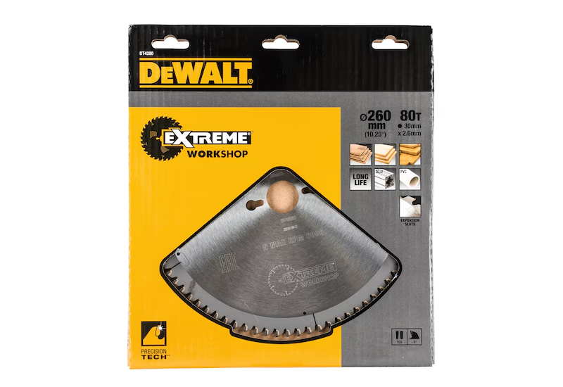 DEWALT - Lame de scie circulaire stationnaire Extreme Workshop 260x30 mm, 80 dents DEWALT - Lame de scie circulaire stationnaire Extreme Workshop 260x30 mm, 80 dents