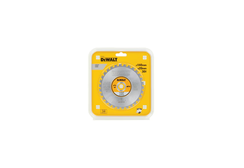 DEWALT - Lame de scie circulaire portative 140 x 20 mm, 30 dents, TCG/Aluminium, angle d'attaque 3 DEWALT - Lame de scie circulaire portative 140 x 20 mm, 30 dents, TCG/Aluminium, angle d'attaque 3