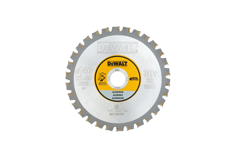 DEWALT - Lame de scie circulaire portative 140 x 20 mm, 30 dents, TCG/Aluminium, angle d'attaque 3 DEWALT - Lame de scie circulaire portative 140 x 20 mm, 30 dents, TCG/Aluminium, angle d'attaque 3
