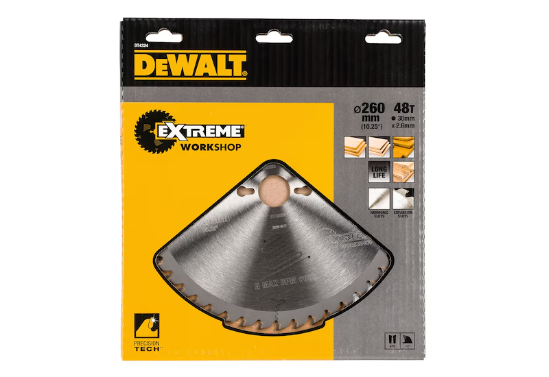 DEWALT - Lame de scie circulaire stationnaire Extreme Workshop 260x30 mm, 48 dents DEWALT - Lame de scie circulaire stationnaire Extreme Workshop 260x30 mm, 48 dents