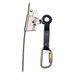 Antichute coulissant sur câble 8 mm acier et acier inoxydable gris-rouge ASCAB AN071 Delta Plus