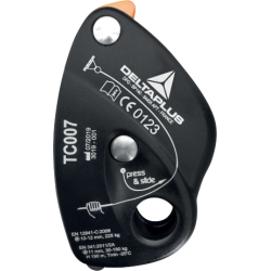 DELTA PLUS - Descendeur auto-bloquant - Aluminium - Longueur:  Unique  - Taille Unique - Couleur Noir-Orange