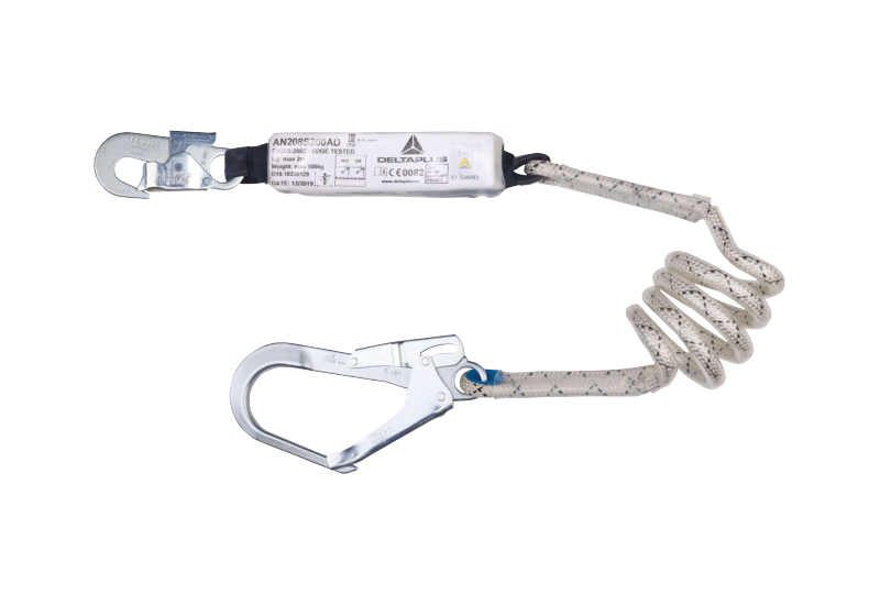 DELTA PLUS - Longe en corde tressée avec gaine thermoformable - Acier, Polyamide, Polyester - Longueur:  2 m DELTA PLUS - Longe en corde tressée avec gaine thermoformable - Acier, Polyamide, Polyester - Longueur:  2 m