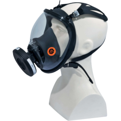 DELTA PLUS - Masque complet - Silicone - Visire: Polycarbonate - Taille Ajustable - Couleur Noir-Orange