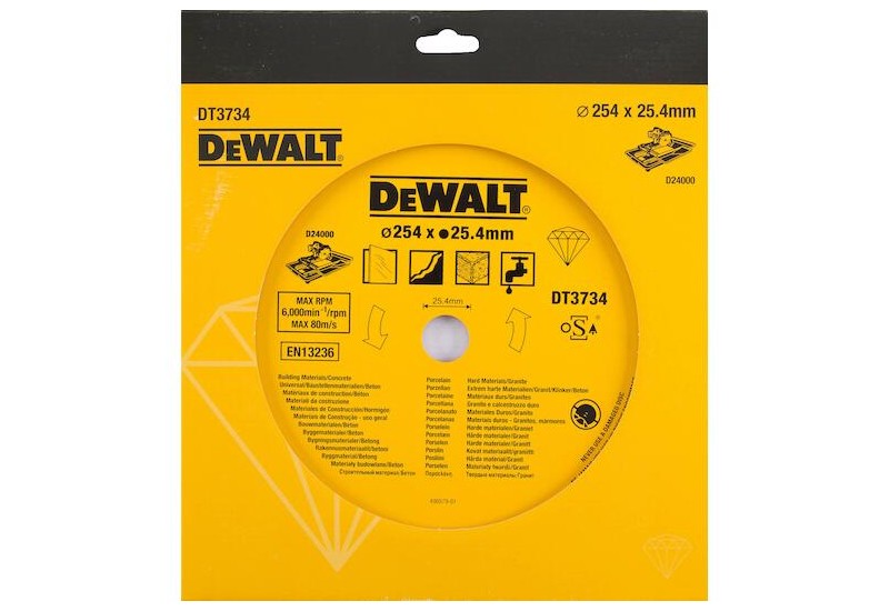 DEWALT - Lame pour porcelaine et pierre 250x25.4 mm DEWALT - Lame pour porcelaine et pierre 250x25.4 mm