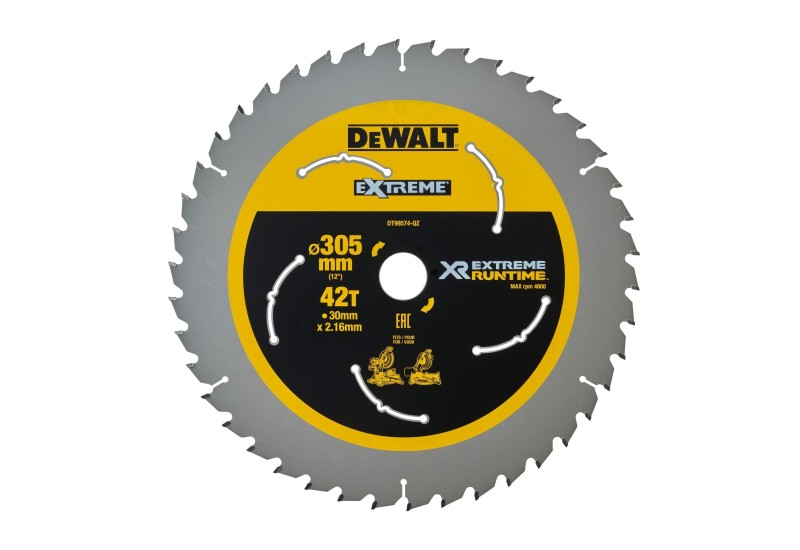 DEWALT - Lame de scie circulaire stationnaire XR Runtime, 305x30 mm, 42 dents DEWALT - Lame de scie circulaire stationnaire XR Runtime, 305x30 mm, 42 dents