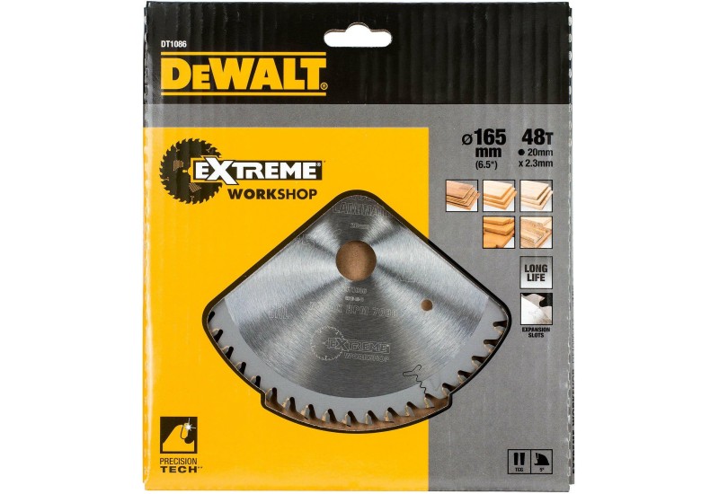DEWALT - Lame pour scie circulaire plongeante Extreme Workshop, 165x20 mm, 48 dents