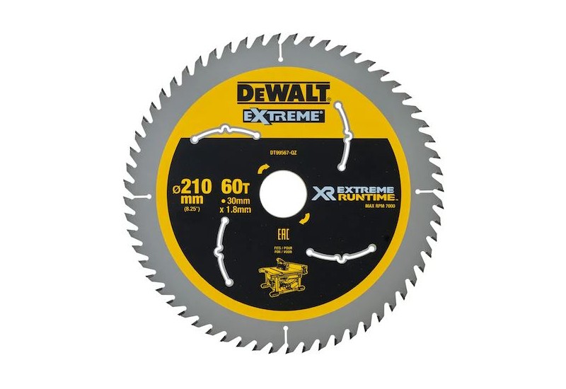 DEWALT - Lame de scie circulaire stationnaire XR Runtime, 210 x 30 mm, 60 dents DEWALT - Lame de scie circulaire stationnaire XR Runtime, 210 x 30 mm, 60 dents