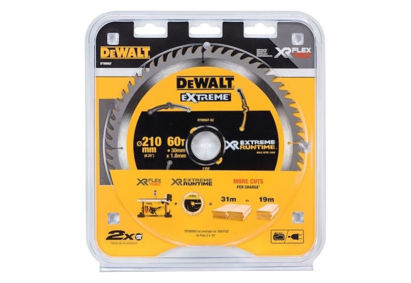DEWALT - Lame de scie circulaire stationnaire XR Runtime, 210 x 30 mm, 60 dents DEWALT - Lame de scie circulaire stationnaire XR Runtime, 210 x 30 mm, 60 dents