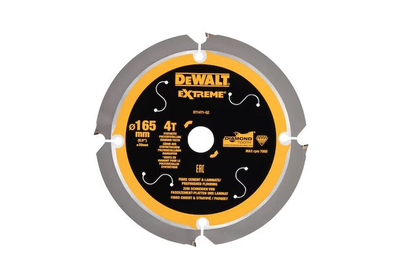 DEWALT - Lame de scie circulaire portative denture diamant, 165x20 mm, 4 dents
