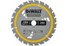 DEWALT - Lame de scie circulaire sans fil Construction, 184x20 mm, 24 dents