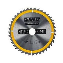 DEWALT - Lames de scie circulaire stationnaire Construction 216x30 mm, 40 dents