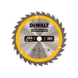 DEWALT - Lame de scie circulaire portative Construction, 184x16 mm, 30 dents