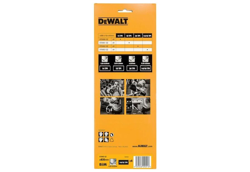 DEWALT - Lame pour scie à ruban 18V DCS371N 14/18 TPI. Multi usage. Coupe de 6,35 à 9,5 mm largeur 12 mm DEWALT - Lame pour scie à ruban 18V DCS371N 14/18 TPI. Multi usage. Coupe de 6,35 à 9,5 mm largeur 12 mm