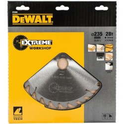 DEWALT - Lame de scie circulaire portative Extreme Workshop, 235 x 30 mm, 28 dents