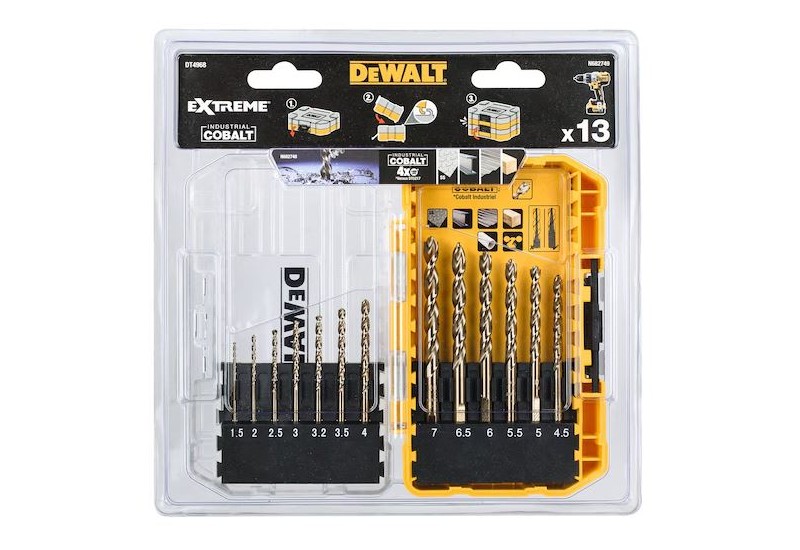 DEWALT - Coffret plastique de 13 forets métal Extreme cobalt HSS-CO DEWALT - Coffret plastique de 13 forets métal Extreme cobalt HSS-CO