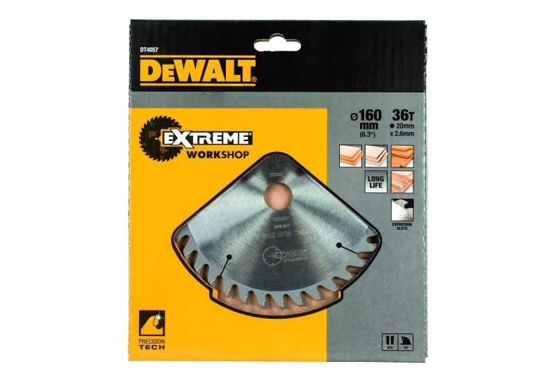 DEWALT - Lame de scie circulaire portative Extreme Workshop, 160 x 20 mm, 36 dents DEWALT - Lame de scie circulaire portative Extreme Workshop, 160 x 20 mm, 36 dents