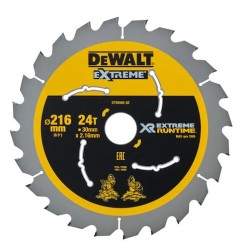 DEWALT - Lame de scie circulaire stationnaire XR Runtime, 216 x 30 mm, 24 dents