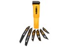 Coffret de rangement DeWalt DT2440L avec 6 lames de scie sabre bi-métal pour bois et métal.