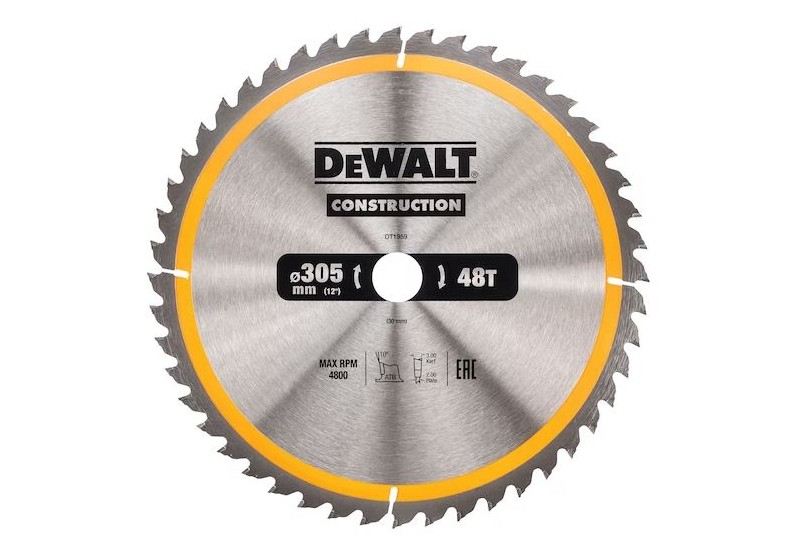 DEWALT - Lames de scie circulaire stationnaire Construction 305x30 mm, 48 dents DEWALT - Lames de scie circulaire stationnaire Construction 305x30 mm, 48 dents