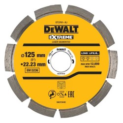 DEWALT - Disque laser pour béton dur/granités 125X22.2 mm, hauteur segment 7.5 mm