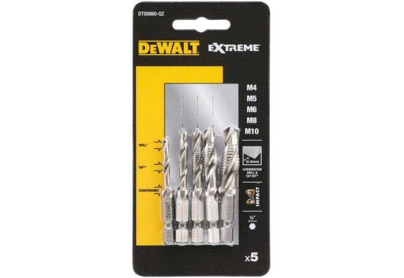 DEWALT - 5 Forets À Tarauder 156mm DEWALT - 5 Forets À Tarauder 156mm