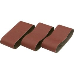 Paquet de 3 bandes abrasives DeWalt DT3662 grain 80 moyen dimensions 64x356mm pour ponceuse à bande compacte.