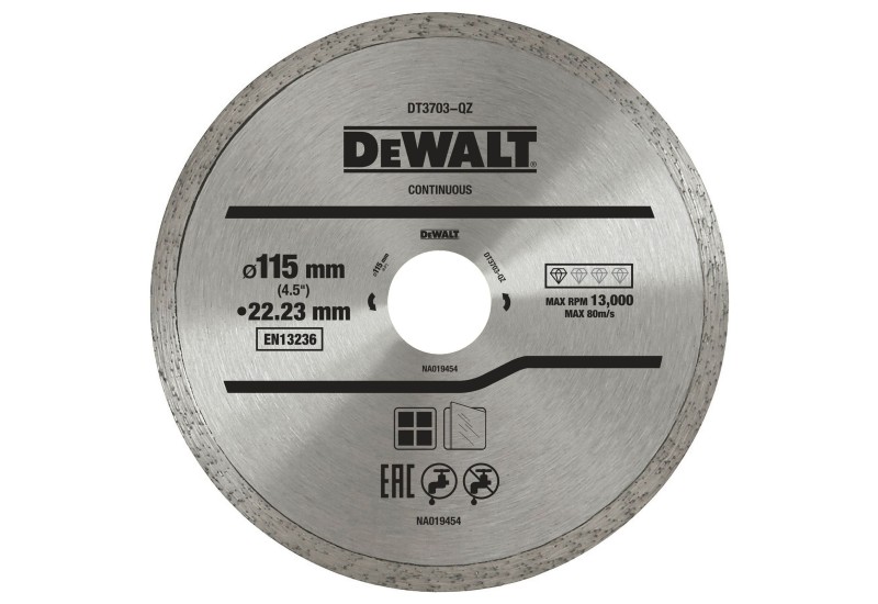 DEWALT - Disque à jante continue pour béton, brique et pierre 115x22.2 mm
