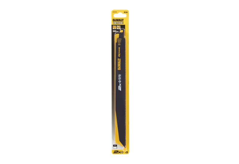 DEWALT - Lame de scie sabre BiM 2X Long Life pour la coupe du bois avec clous 305 mm DEWALT - Lame de scie sabre BiM 2X Long Life pour la coupe du bois avec clous 305 mm