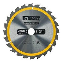DEWALT - Lames de scie circulaire stationnaire Construction 250 x 30 mm, 24 dents