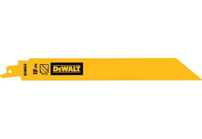 DEWALT - Lame de scie sabre BIM pour la coupe du métal épais 228mm / 18TPI DEWALT - Lame de scie sabre BIM pour la coupe du métal épais 228mm / 18TPI